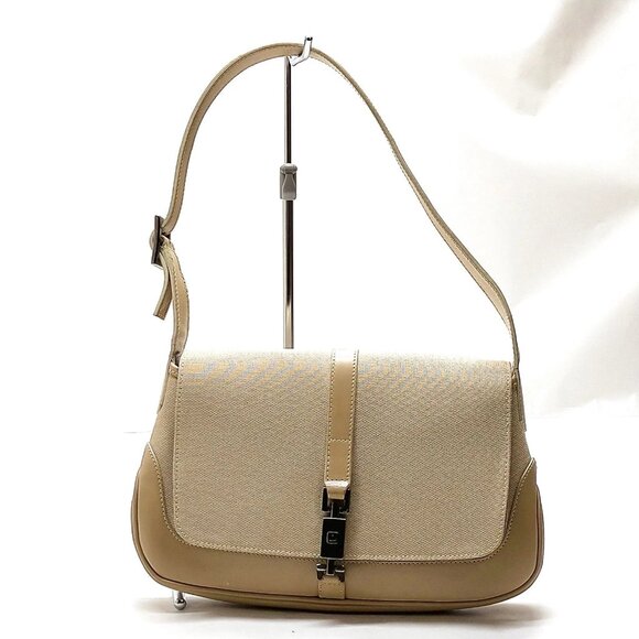 Gucci Hand Bag Beige Canvas mon364-102925